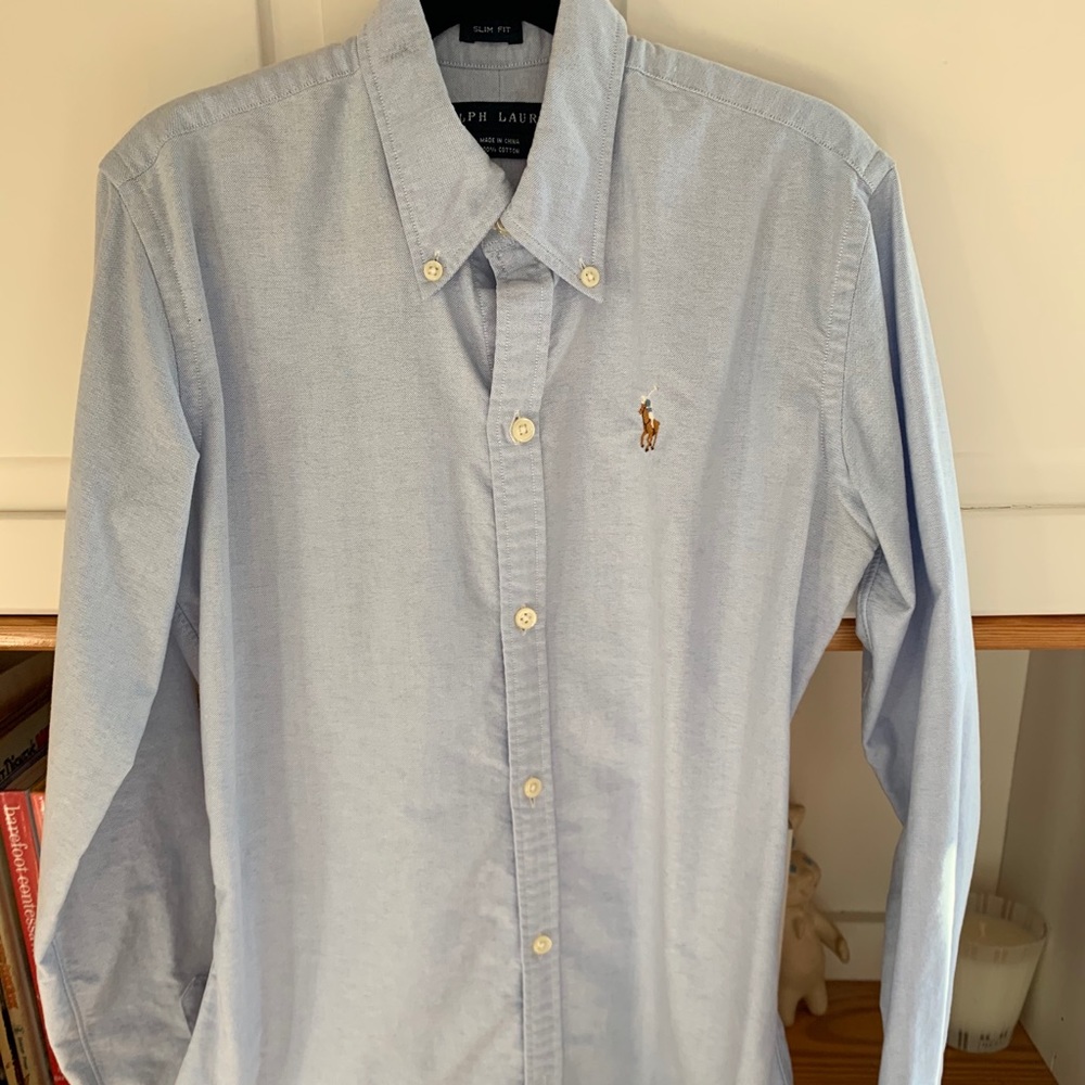 Ralph Lauren slim fit chino shirt 0 light blue